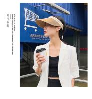 Gorra de Paja con Toma Vacía para Mujer Protección UV, Visera de Sol Hecha a Mano para Playa al Aire Libre - details 8
