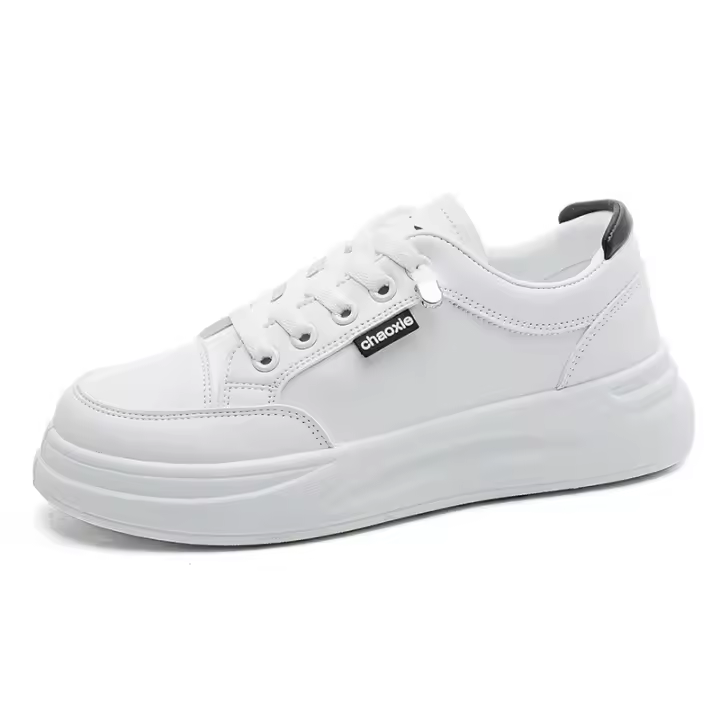 Aumento de altura zapatos pequeños blancos mujeres moda estudiante primavera 2023 nueva plataforma muffin zapatos mujeres calle - 1