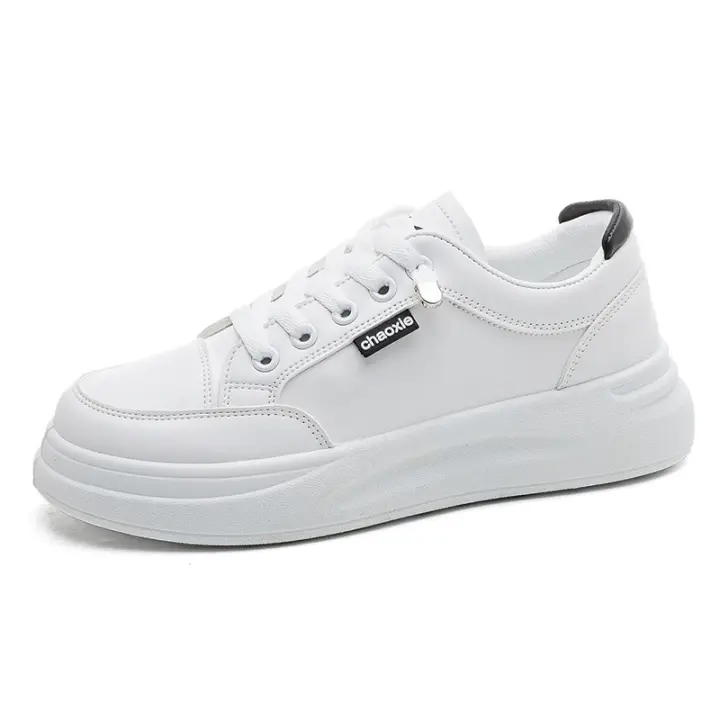 Aumento de altura zapatos pequeños blancos mujeres moda estudiante primavera 2023 nueva plataforma muffin zapatos mujeres calle - 1
