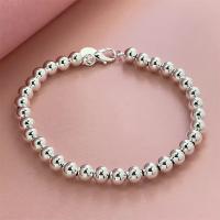 Pulsera de plata de ley 925 de 18-20CM, cuentas exquisitas de 6MM, joyería de regalo para fiesta y boda a la moda para mujer - details 2