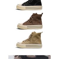 Zapatillas de Skate de Cuero Gamuza Altas Comodas para Hombres y Mujeres con Plataforma de Elevación - details 4