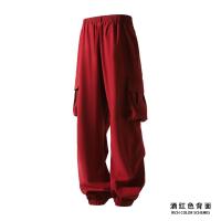 Pantalones casuales de secado rápido, pantalones de cintura elástica rectos sólidos plisados ​​con bolsillo lateral a la moda para hombres, pantalones sueltos de seda de hielo para uso diario - details 4
