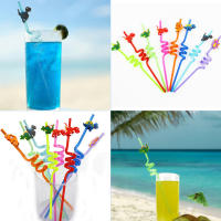 Pajitas reutilizables con diseño de dinosaurio para niños, suministros coloridos para fiestas, decoración para beber, de plástico, 8 piezas - details 1
