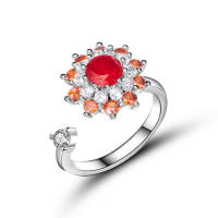 Anillo giratorio de flor de molino de viento con copos de nieve de circonio de cristal a la moda para mujeres y niñas, joyería para fiesta, regalo antiestrés - details 28