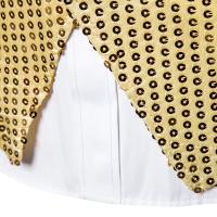 6 estilos hombres boda escenario espectáculo oro brillante lentejuelas arco chaleco azul negro plata traje chaleco Homme chalecos - details 9