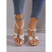 Nuevas sandalias planas con punta abierta y tacón medio con cuentas hechas a mano versátiles de verano - details 4