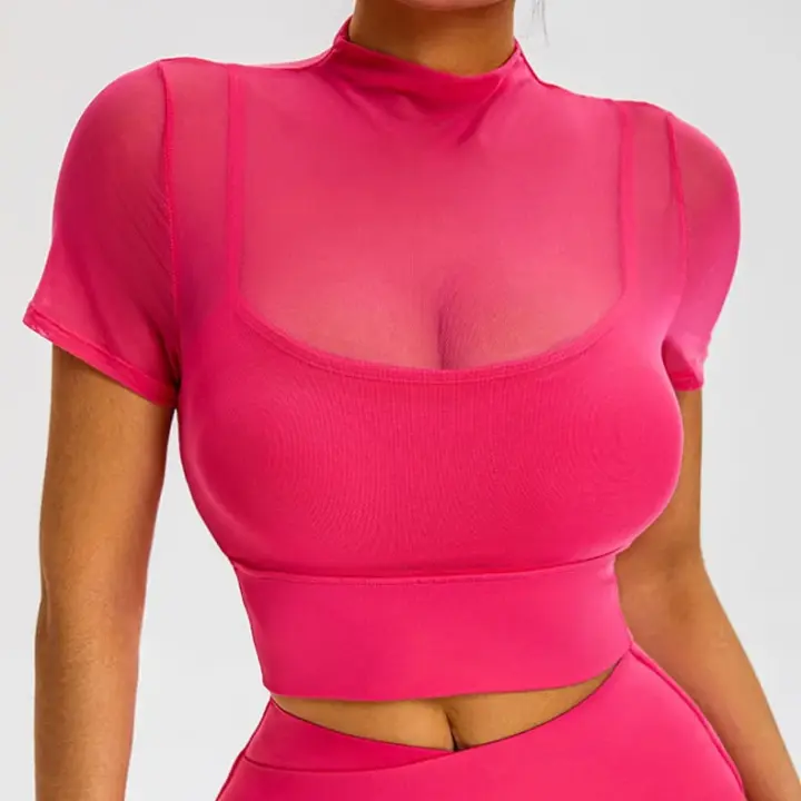 Yoga Cloud Hide para mujer, Tops cortos deportivos sin mangas, camiseta para correr, camisetas de entrenamiento, ropa deportiva de Fitness - 1