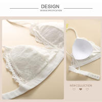 Sujetador De Encaje Femenino Sin Costillas Estilo Francés Para El Verano Con Cups Triangulares Y Envoltura De Pecho Ligera Y Sexy Sin Tirantes - details 5