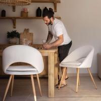 Pack de 2 sillas Acolchadas y tapizadas en Tela para salón, Comedor o Dormitorio - details 11
