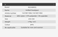 Máscara de Ciclismo ROCKBROS Balaclava Elástica de Alta Resistencia para Deportes de Bicicleta y Correr Protección contra el Viento Material de Poliéster Cuidado de la Gorra Lavado en Máquina - details 1