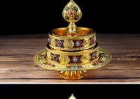 Artículos esotéricos tibetanos Aleación de cobre Shuman Zhaman Da Panman Chalo Oro Plata - details 4