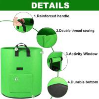 Bolsa para cultivo de patatas de 5/7/10 galones, dos ventanas abatibles hacia arriba, tela ventilada duradera ETA con asas para jardín y plantas - details 7