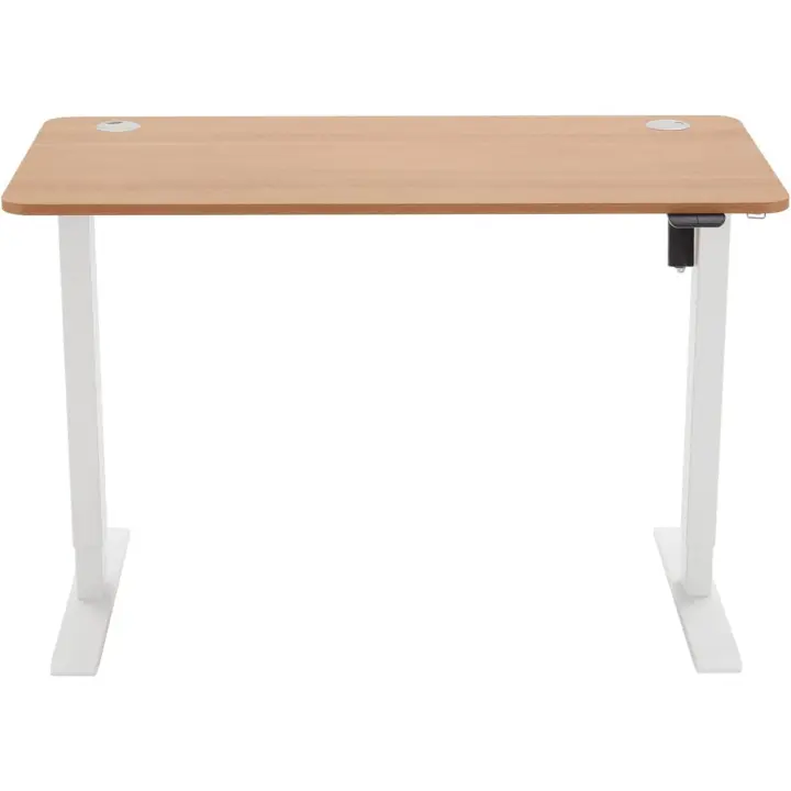 Escritorio simple para oficina en casa, escritorio para PC, parte superior blanca y marco negro, rectangular, fácil de montar, 120 x 60 x 73,6 cm - 1