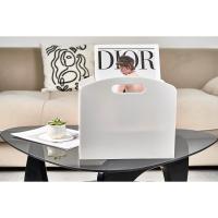 Revistero acrílico para piso, soporte de periódicos con asas, moderno Lucite para revistas y cesta de libros para baño, dormitorio, sala de estar - details 3