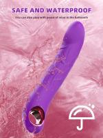 Consolador vibrador de empuje 2 en 1, vibrador femenino para punto G, consoladores anales de silicona suave, Juguetes sexuales con 10 vibraciones, 3 modos de empuje - details 3