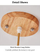 TOMAXIN Lámpara colgante de techo de madera para restaurante, dormitorio en forma de calabaza, estudio, bar, cafetería, retro - details 15