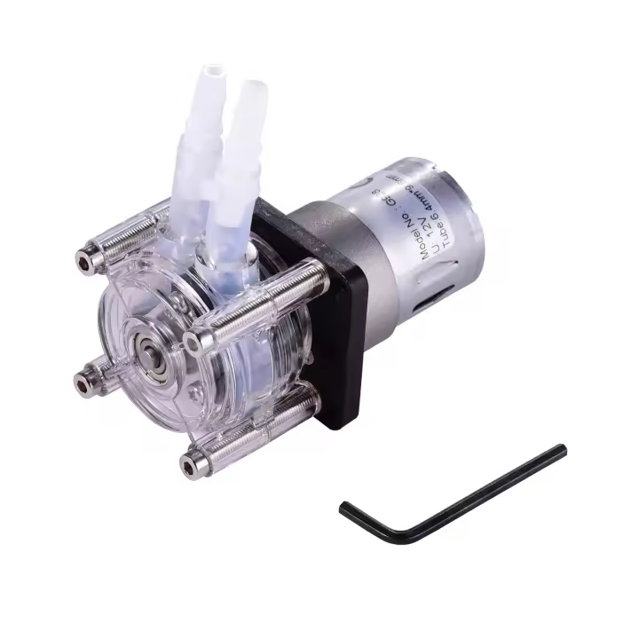 GROTHEN bomba peristáltica de CC de 12V con tubería de silicona, bomba dosificadora de líquido de agua alta, bomba de vacío autocebante anticorrosión ajustable para laboratorio de acuario DIY, análisis químico, aditivos dosificadores - 1