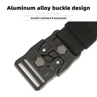 Nuevo estilo Cinturón informal de punto para hombre Diseño innovador de desmontaje rápido, cinturón táctico con hebilla de aleación, estilo informal para exteriores, desplazamientos, informal - details 8