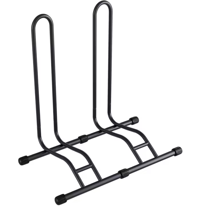 Soporte de bloqueo de almacenamiento de bicicletas con diseño Reversible, soporte de almacenamiento de 2 bicicletas, soporte de estacionamiento de piso de bicicleta, estante de bicicleta - 1