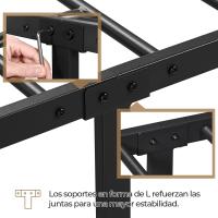 Cama Individual con Espacio Bajo Marco Metal Altura 32 cm Cama Individual con Cabecera para Colchón de 90 x 190 cm Blanco - details 69