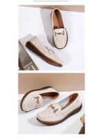 Zapatos de mujer de primavera nuevo estilo Mocasines de cuero genuino, punta redonda, planos, antideslizantes, suela suave Comodidad individual para mujeres de edad media y mayor - details 10