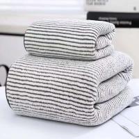 Rayas de bambú de secado rápido para una experiencia de baño suave y absorbente Juego de baño o toalla de mano - details 3