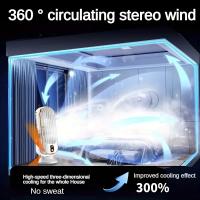 Enfriador de aire pequeño del hogar del motor dual de la batería grande, ventilador de enfriamiento de aire de 5 velocidades 720 °     Ventilador de aire envolvente, ventilador USB portátil - details 4