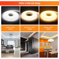 Tira de luces LED COB regulable para decoración exterior, cinta Flexible de luz FOB, resistente al agua, 220V, 360Leds/M RA 90, alto brillo, 3000K, 4000K, 6000K - details 15