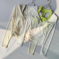 Traje de Yoga Sexy para Mujer Falda Deportiva Falsa de Poliéster Secado Rápido Cubierta de Pilates - details 12