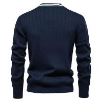 Chaqueta de punto de tendencia de suéter de manga larga con cuello en V para hombre de otoño e invierno - details 11