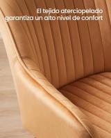 Silla de comedor, silla de cocina, sillón de terciopelo, silla tapizada con reposabrazos, carga máxima. de120 kg, Patas de Metal, para Comedor, Cocina, Rosa Jalea y Dorado Pálido LDC087R01 - details 19