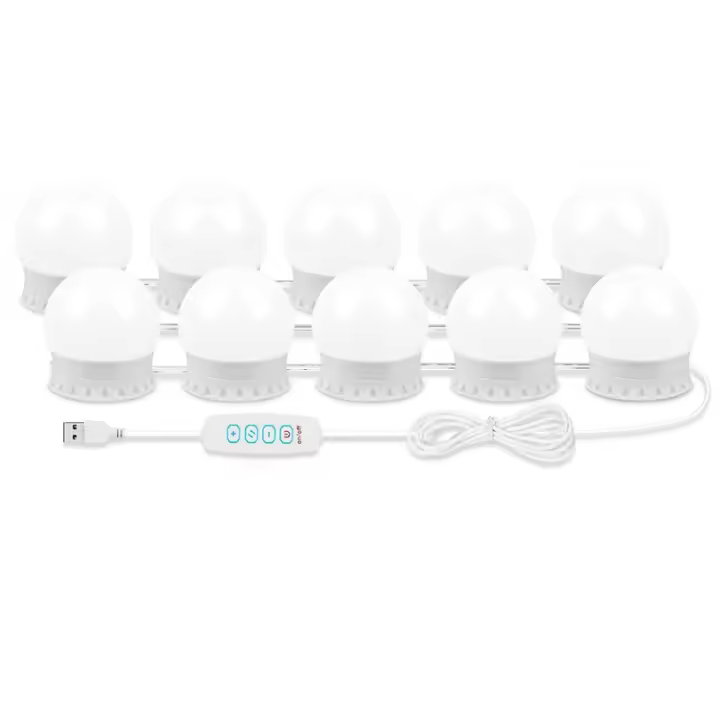 Luces LED de tocador para espejo, luces de tocador con 10 bombillas regulables, luces de espejo con Cable USB para tocador de maquillaje - 1