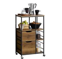 Carrito de Servicio Camarera con Ruedas Multiusos Mueble para microondas con 3 Cajones y 3 Estantes 53 x 37 x 89 cm ES - details 0