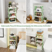 Zapatero de plástico de 9 niveles que ahorra espacio, plegable y desmontable para el hogar, dormitorios y oficinas, organizador apilable - details 3