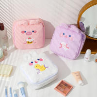 Bolso De Maquillaje Grande De Peluche Invierno Dibujos Animados Para Niñas Bolsa De Cosméticos Portátil Con Orejas De Conejo Bolsa De Lavado Y Estuche De Lápices - details 3