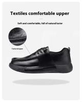 Zapatos Oxford formales cómodos con cordones de piel para hombre, para negocios, oficina, transpirables, redondos, de uso diario - details 6