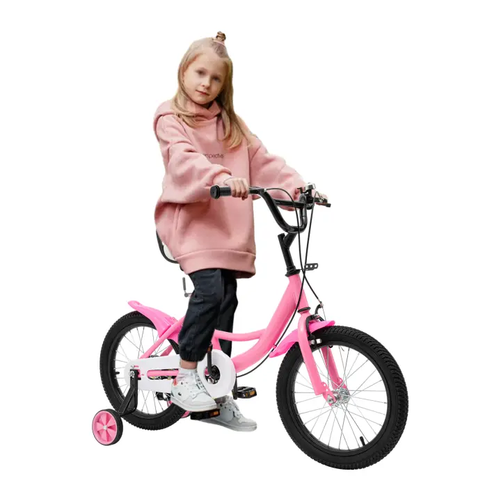 Bicicleta infantil de 16 pulgadas con ruedas extraíbles y mango antideslizante, para niños - 1