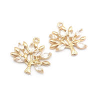 Colgantes de Árbol de Brasso Dorado de 18K Joyería Hazte de Diamantes Falsos y Circonio - details 14