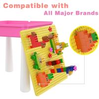 Infantil, Mesa de Actividades Construccion y Silla con 128 Piezas Juguetes de Creativos Grandes Clásicos para Niñas, Rosa - details 3