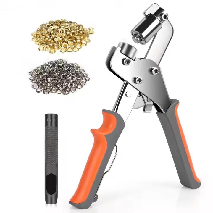 Kit de Herramientas de Grommets Herramienta de Perforación de Ojos de 3/8 Pulgadas (10mm) para Tarpas, Tela, Cuero Incluye 500Pcs Grommets y Accesorios de Herramientas Manuales - 1
