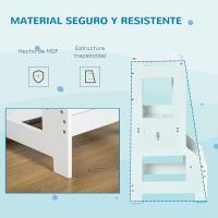 Taburete de Aprendizaje 2 en 1 Versátil para Niños Mayores de 3 Años Escritorio Convertible con Escritura y Barra de Seguridad 42x44x86 cm Gris - details 6