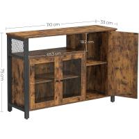 Muebles para Sala de Estar 3 Puertas Estilo Casa Campo Marrón Roble y Negro Tinta - details 16