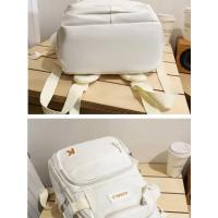 Nombre: mochila ligera y elegante con múltiples bolsillos para el trabajo, mochila escolar para estudiantes, con colgante, Color - details 16