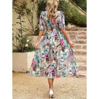 Vestido de verano de manga corta para mujer, vestidos estampados a la moda - details 2