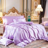 Juego de Ropa de Cama de Color Sólido con Funda de Edredón de Seda de Morera Cubierta de Cama y Funda de Almohada de Lujo en Seda de Satén Tamaño King Queen Double Twin - details 14