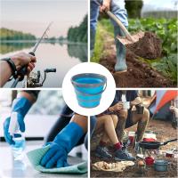 Cubo plegable de 10 litros, portátil, de silicona, para limpieza, pesca, camping, diseño que ahorra espacio para el hogar y el exterior - details 1