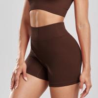 Pantalones cortos de yoga acanalados sin costuras para mujer, medias de motociclista de cintura alta, mallas deportivas ajustadas de entrenamiento elástico, ropa deportiva - details 12