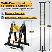 Escalera Telescópica de Aluminio Extensible, Antideslizante, Multiusos Carga de 150kg - details 47