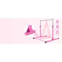 Safly Fun Barra de gimnasia para niños de 3 a 15 años para el hogar: construcción de acero estable, antideslizante, fácil de montar, ajustable de 3 a 5 pies - details 0