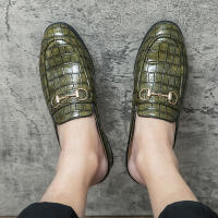 Sandalias con diseño de piedra sintética para hombre, zapatos con hebilla de herradura, tacón versátil, a la moda - details 10